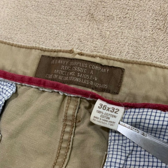 Vintage Old Navy Surplus Company Pants Mens 36x32 Beige Pants Good Condition - Picture 3 of 11